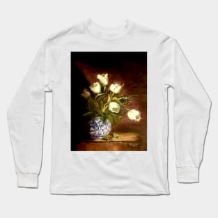 White Tulips In A Chinese Vase Long Sleeve T-Shirt